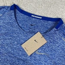 NEW Nike Running Mens M T-Shirt Blue Dri-FIT Rise 365 Active Reflective NWT
