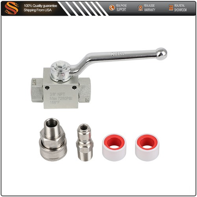 #ad Stainless Steel High Pressure Washer Ball Valve Kit for Power Washer Hose 3 8 In $34.15