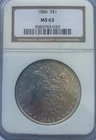 1886-P MORGAN SILVER DOLLAR :: NGC MS-63 ::