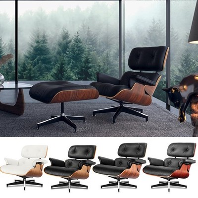Used Mid-Century Modern Eams Lounge Chair Armchair Recliner with Ottoman Seat