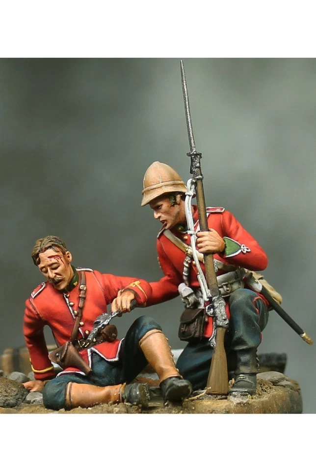 Beneito Officer & Sgt 24th Foot Isandlwana Zulu War 2 Heads 54mm Unpainted kit - Image 2 of 3