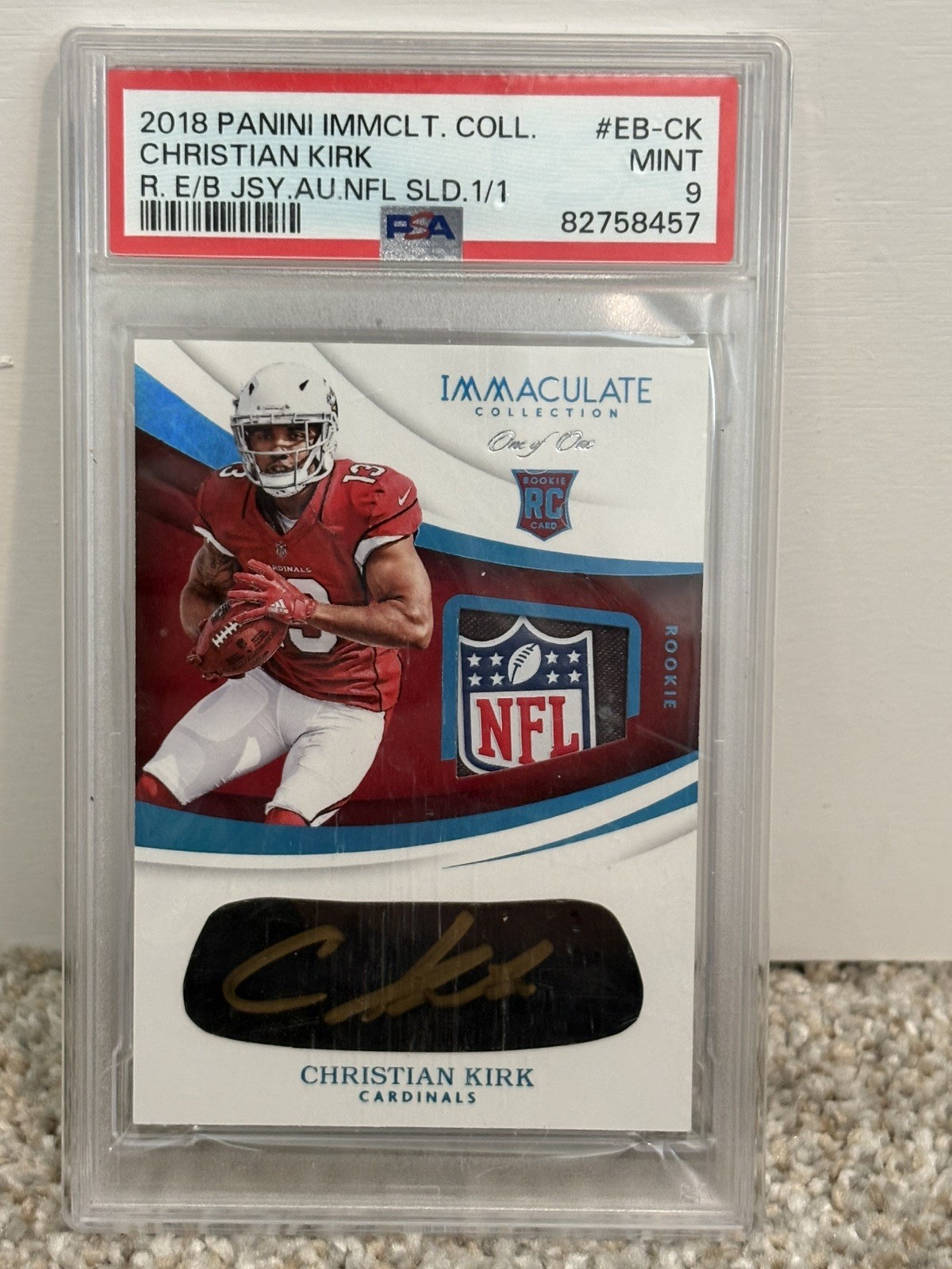Christian Kirk Panini Immaculate Collection Rookie Eye Black Jersey #EBCK Autograph-NFL Shield 1/1
