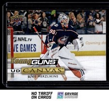 2019-20 UD Canvas Young Guns Elvis Merzlikins #C118 Columbus Blue Jackets