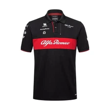 Alfa Romeo Racing F1 2023 Mens Team Polo Shirt Black Large Formula One Sauber