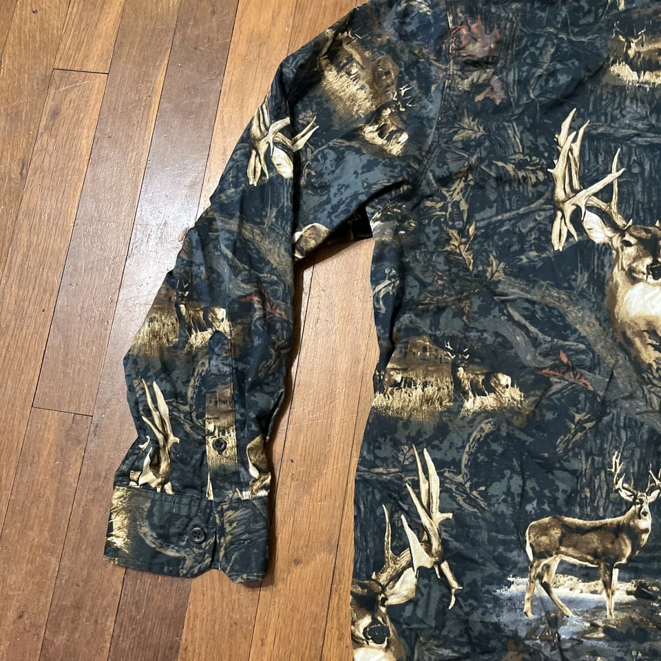 Legacy Falls Outfitters Deer Camo Printed Long Sleeve Button Down Size XL - Image 4 of 4
