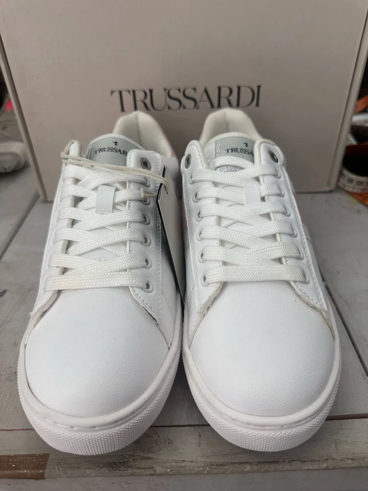 Zapatillas Mujer Trussardi Blanco/Rosa Talla EU39 Suela Interna 26Cm/Externo 27Cm Foto 3 de 4