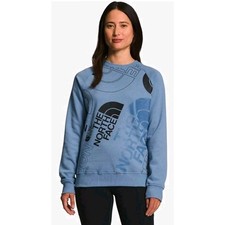 The North Face Graphic Injection Logo Crew Neck Sweatshirt Women Medium Blue