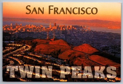 Postcard Aerial View of San Francisco with Twin Peaks in Foreground  L-22m
