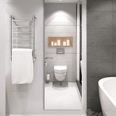 JEOYOO 14x12in Full Length Wall Mirror Tiles Frameless Shatterproof Wall Mounted