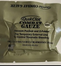 1-Pack QUIKCLOT Combat Gauze New Exp 2029 1-31 Buy 10 Get 5 Free