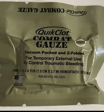 1-Pack QUIKCLOT Combat Gauze New Exp 2029 1-31 Buy 10 Get 5 Free
