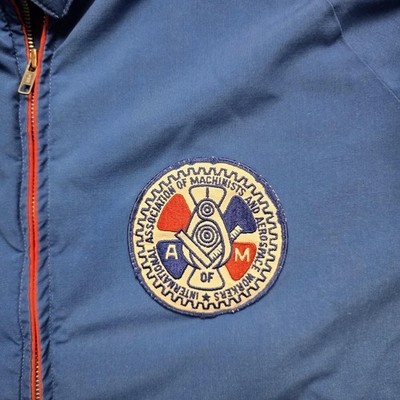 Vintage Swingster Jacket Mens XL Blue IAMAW Windbreaker Union
