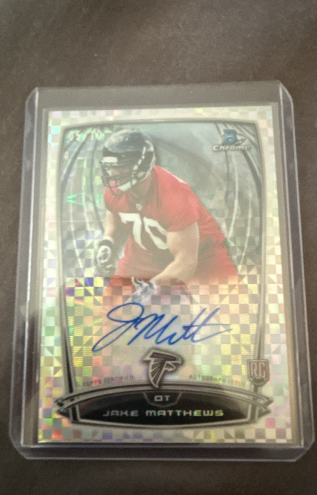 Jake Matthews Bowman Chrome Rookie Chrome Refractor Autographs #JMA X-Fractor