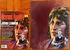 John Lennon of The Beatles Painting Used on 1981 Magazine Cover Art, Johns Death