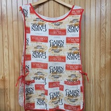 Vtg Cottagecore Farmcore Feed Sack Print Rustic Country Housewife Smock Apron