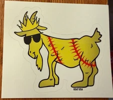 GOAT USA SOFTBALL Goat; *Yellow Ball*; Goat Sticker; Single Sticker; Brand New!