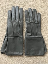 Men's Medieval Renaissance Long Arm Cuff Leather Gloves Color Gray Size Large
