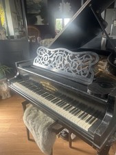 Black Emil Ascherberg Baby Grand Piano and stool 
