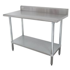 108" x 24" Stainless Steel Work Table w/Galvanized Undershelf and 5"
