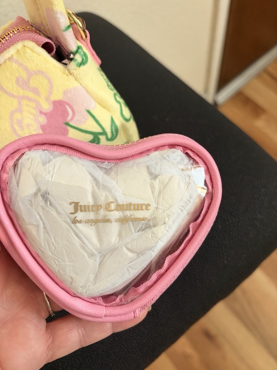 Juicy Couture Yellow Shoulder Bag Heart Charm Cherry Accent Logo