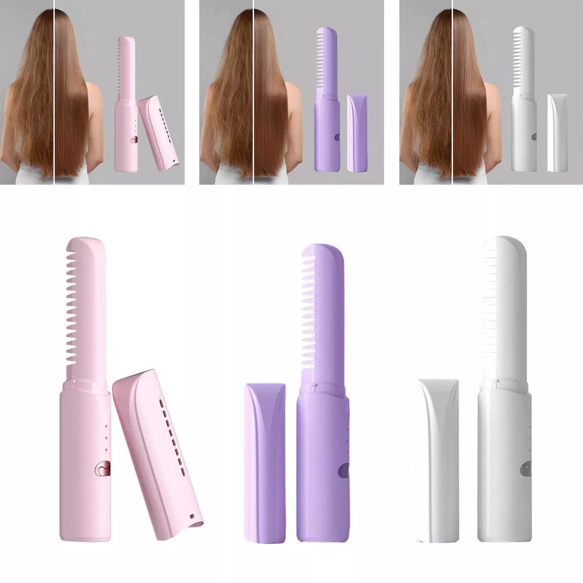 Hair Straightener Fast Heating Dual Use Wireless USB Charging Curling Iron
