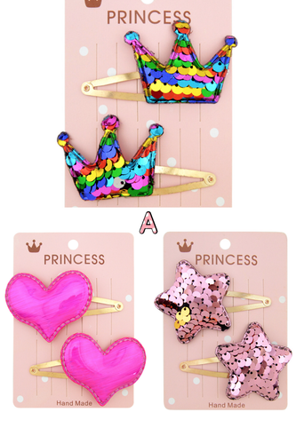Adorable Colorful Baby Barrettes – Heart Clips – Star Clips – Crown Clips - Picture 8 of 12