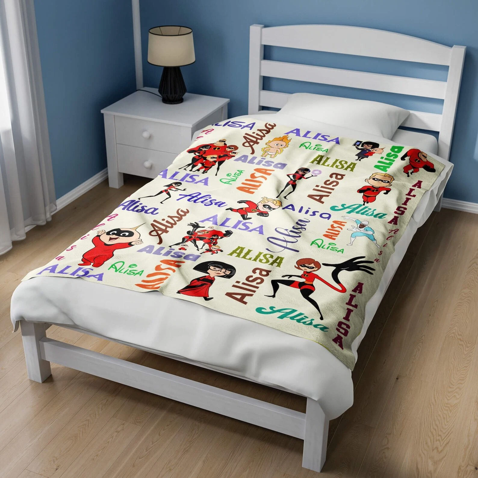 Personalized Disney Pixar The Incredibles Blanket, Custom Name Disney Incredible