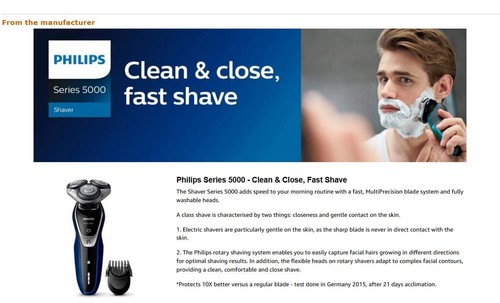 Philips NorelcElectric Shaver series 5000 Wet&Dry shaving ,S5355/82,Turbomode - Picture 9 of 10
