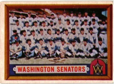 1957 TOPPS RARE SEMI-HIGH # 270  - WASHINGTON SENATORS TEAM CARD - EX