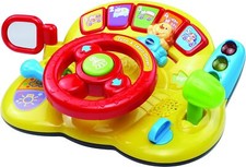 VTech Turn and Learn Driver Baby Driving Toy Yellow Toddler Preschool WorksVideo