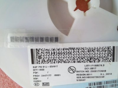 10 x Gleichrichter - Single - DO-214AC-2 - S1J-E3/61T - NEU