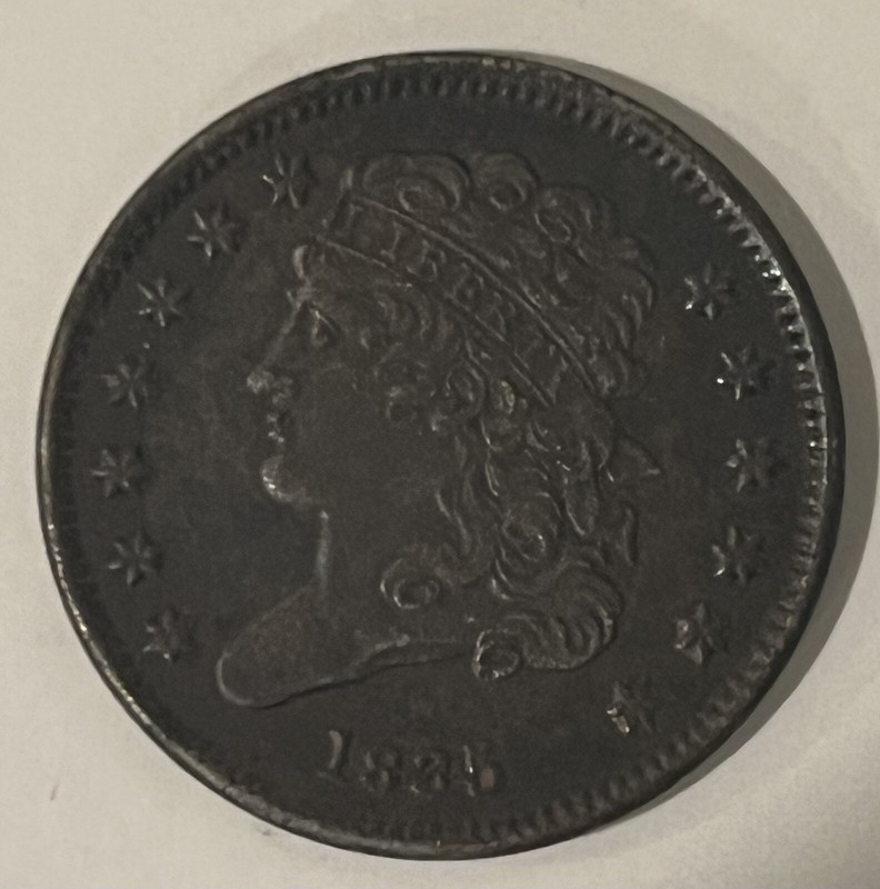 1835 CLASIC HEAD HALF CENT  W/ A MINTAGE OF ONLY 398,000