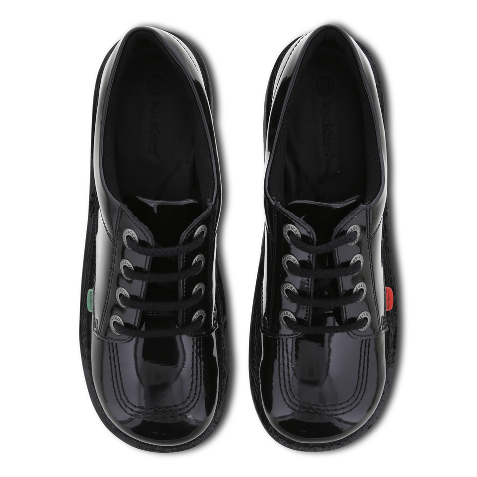 Kickers Kick Lo Womens Mens Boys Girls Black Patent Leather School Work ...