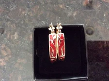 Avon JUMP FOR JOY HOOP EARRINGS RED.  New in Box