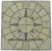1.8m Nautical Compass Circle + sq off paving patio slabs [Delivery exceptions]
