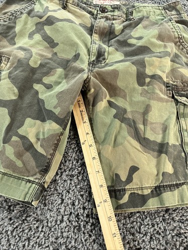 Vintage Arizona Camoflaugue Cargo Shorts Mens 36 Green Y2K Baggy - Picture 4 of 7