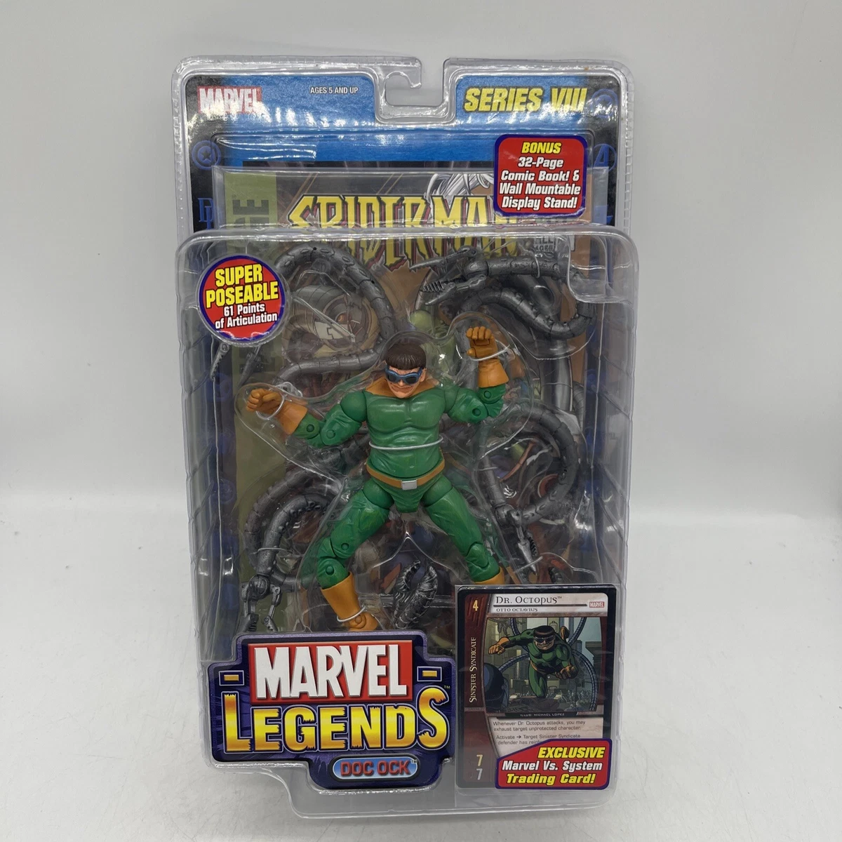Marvel Legends Series 8 Doc Ock 6" Action Figure 2005 Toy Biz