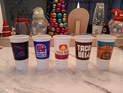 Taco Bell Nostalgic Decades Cups - 5 Cups Total New from sleeve | eBay