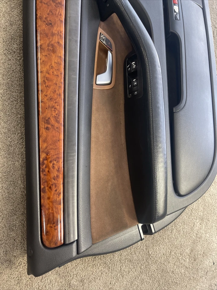 Audi A8L Quattro 2004-2010 conjunto de paneles de puertas delanteras eléctricas OEM negro/bronceado/madera Foto 3 de 4