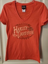 Carson City NV Harley-Davidson Ride To Live V-Neck T-Shirt Wms M Made In USA