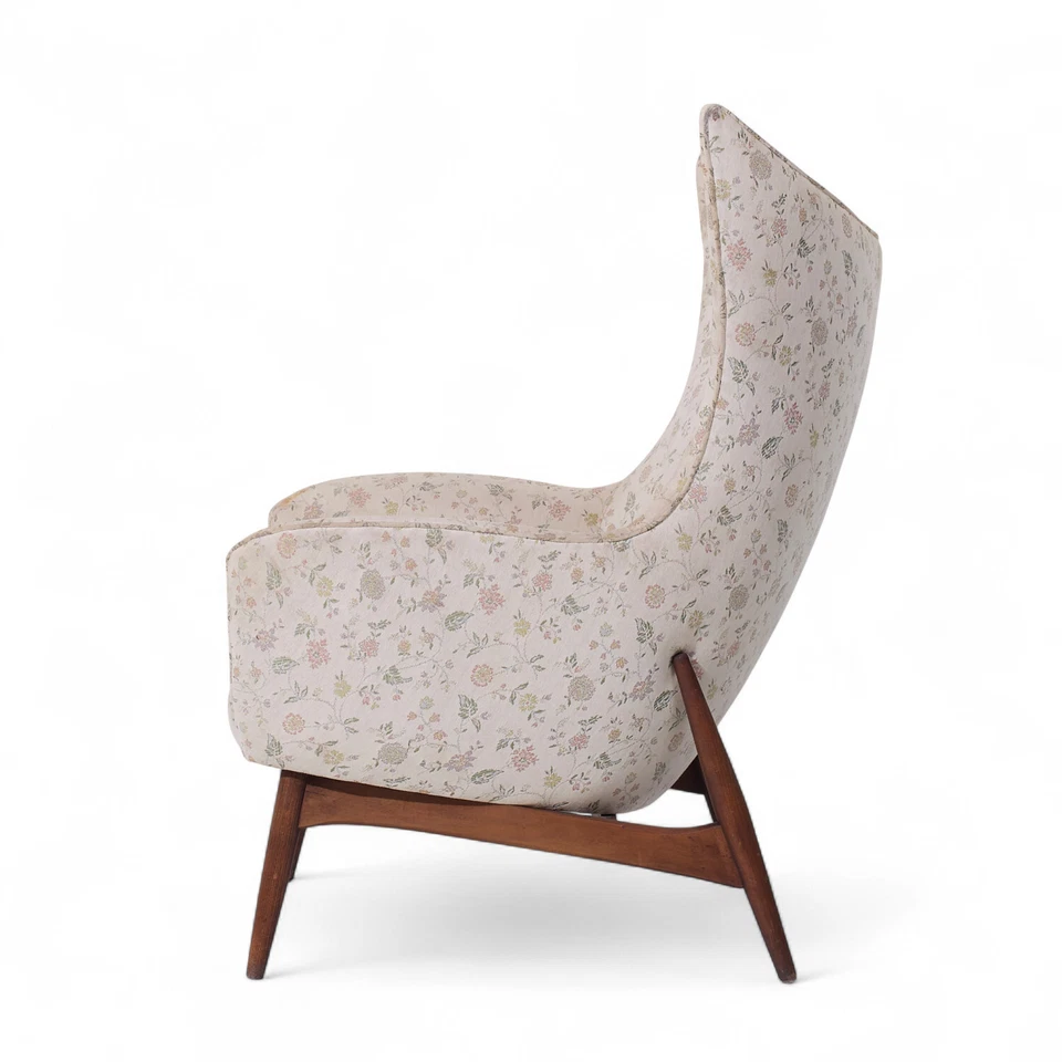 H.W. Silla ala danesa de nogal Klein para Bramin Møbler modelo 207/5 mediados de siglo Foto 4 de 4