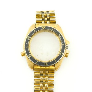 Authentic HEUER 1000 TWIN CHRONO 984.024 GOLD PLATED WATCH FRAME+PARTIAL BRACELET -REPAIRS