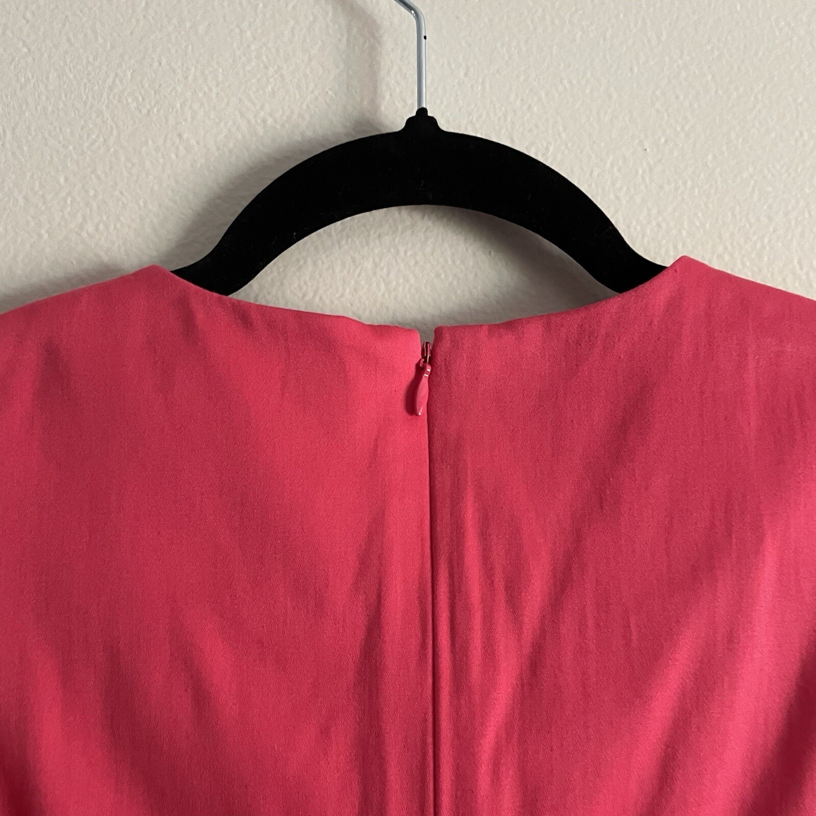 Calvin Klein Petite Women 6P Hot Pink V-Neck Gold Grommet Tie Sleeveless Dress thumbnail 10