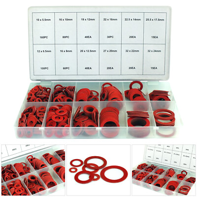 Faserwaschmaschinen-Set 600tlg. Sumpfstecker Dichtung Dichtungen Klempner Dichtscheiben im Koffer