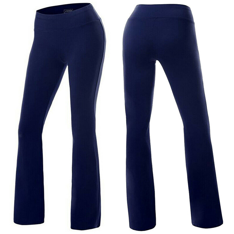 Womens Yoga Pants Bootcut Run Gym Jogger Leggings Flare Trousers Wide
