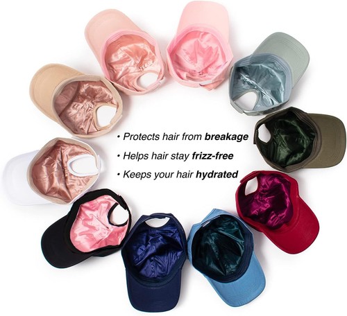 Ponyflo Satin-Lined Ponytail Cap - Designed for Women with One Size, Olive - Picture 5 of 5