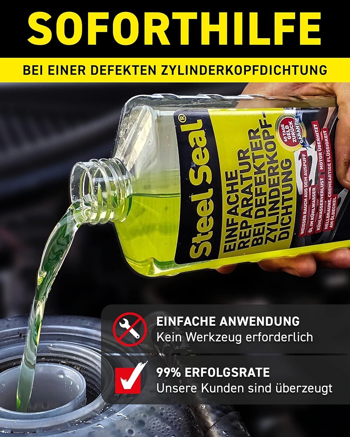 STEEL SEAL® DICHTMITTEL ZYLINDERKOPF DICHTUNG KÜHLERDICHT MOTORDICHTMITTEL 473ml eBay