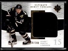 2010-11 Upper Deck Ultimate Debut Threads Perttu Lindgren Rookie 010/200 Dallas