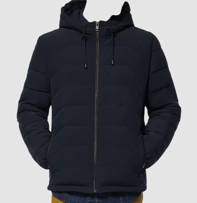 $275 Marc New York Men's Blue Claxton Packable Hooded Down Coat Jacket Size L