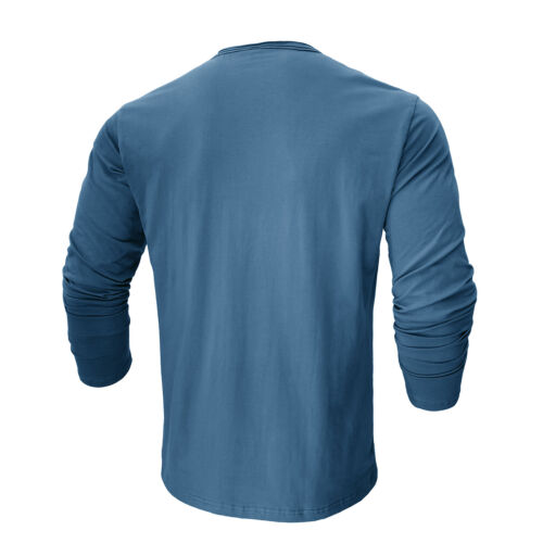 T-shirt uomo slim fit manica lunga girocollo casual elasticizzata blusa autunno - Foto 35 di 61